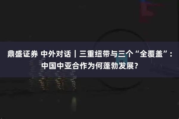 鼎盛证券 中外对话｜三重纽带与三个“全覆盖”：中国中亚合作为何蓬勃发展？