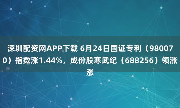 深圳配资网APP下载 6月24日国证专利（980070）指数涨1.44%，成份股寒武纪（688256）领涨